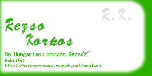 rezso korpos business card
